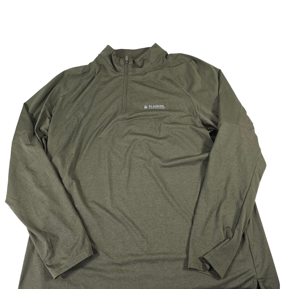 Alaskan Hardgear Duluth Trading Co Mens Large Olive Green Quarter Zip Pullover